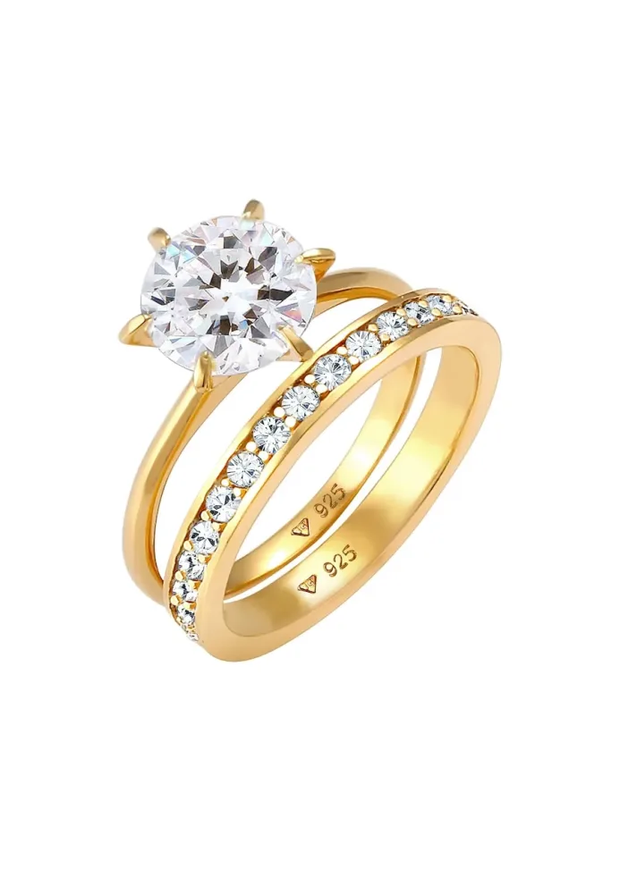 Elli - Ring Eternity Kristalle Set, 56mm, Gold