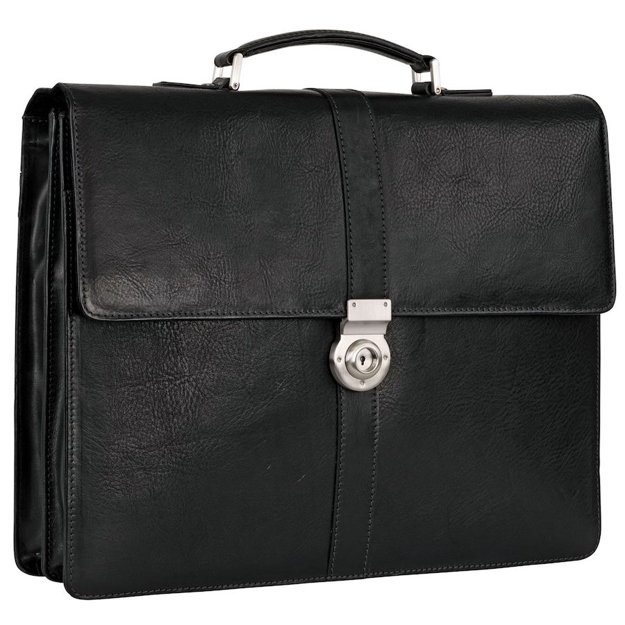 Leonhard Heyden Bergamo Aktentasche Leder 40 cm Laptopfach Laptoptaschen 1 ct Schwarz Herren