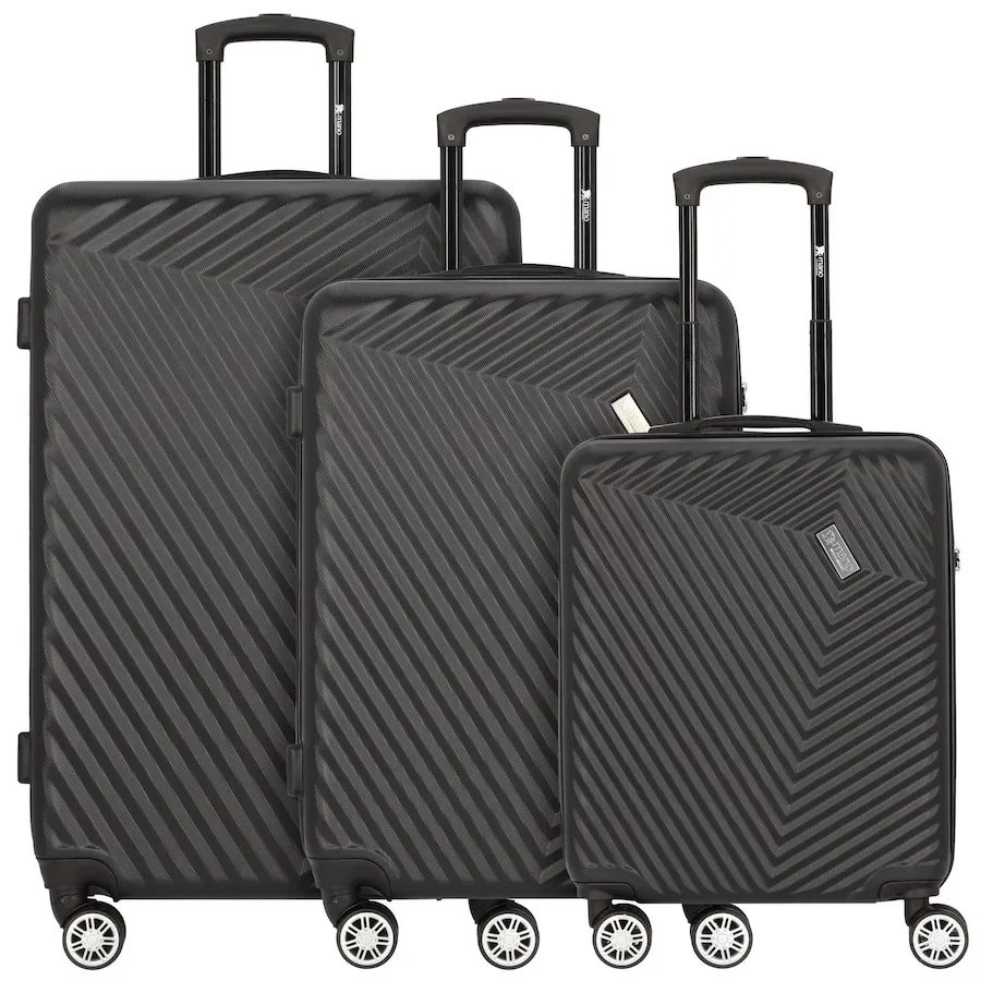 mano Don Carlo 4-Rollen Kofferset 3tlg. Reisetaschen 1 ct Schwarz Herren