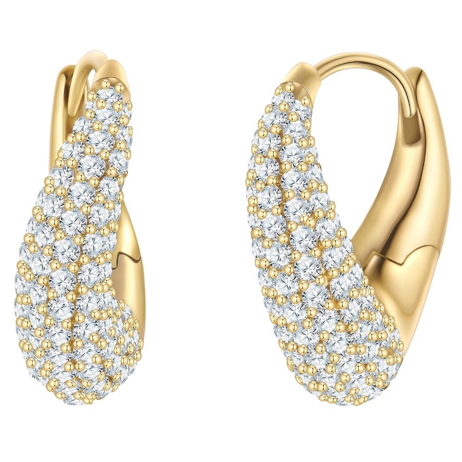Glanzstücke München Creolen aus Sterling Silber in gelbgold mit Zirkonia Ohrringe 1 ct Damen