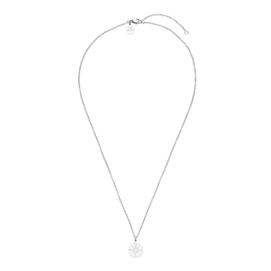 Purelei Compass Kette 100% Edelstahl Ketten 1 ct Grau Damen