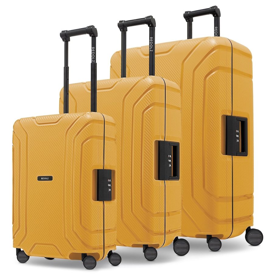 Redolz Essentials 15 4-Rollen Kofferset 3-tlg. mit Dreipunkt-Verschluss Reisetaschen 1 ct Gelb Herren