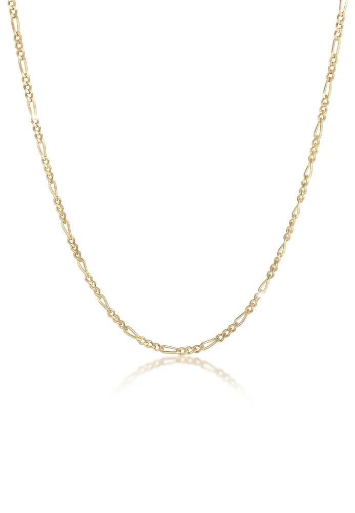 Kuzzoi - Halskette Männer Figarokette Massiv Oxidiert 925 Silber, 60 cm, Gold
