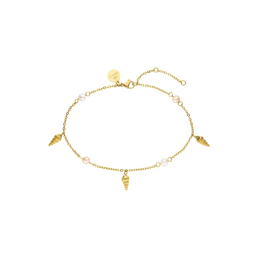 Purelei Akala Fußkette 100% Edelstahl Fußschmuck 1 ct Hellbraun Damen
