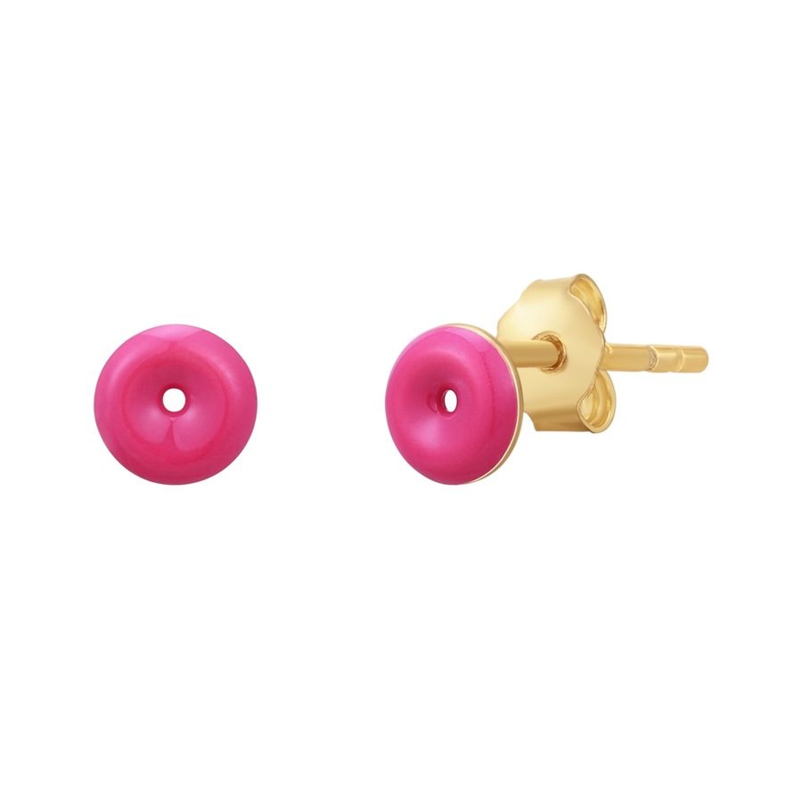 Glanzstücke München Ohrstecker Donut aus Sterling Silber in Gelbgold Ohrringe 1 ct Damen
