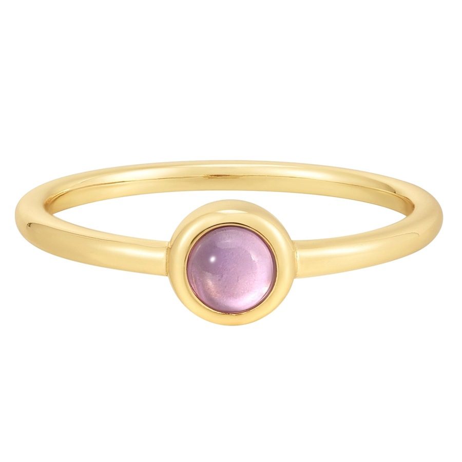 Glanzstücke München Ring aus Sterling Silber in Gelbgold mit Amethyst Ringe 1 ct Damen