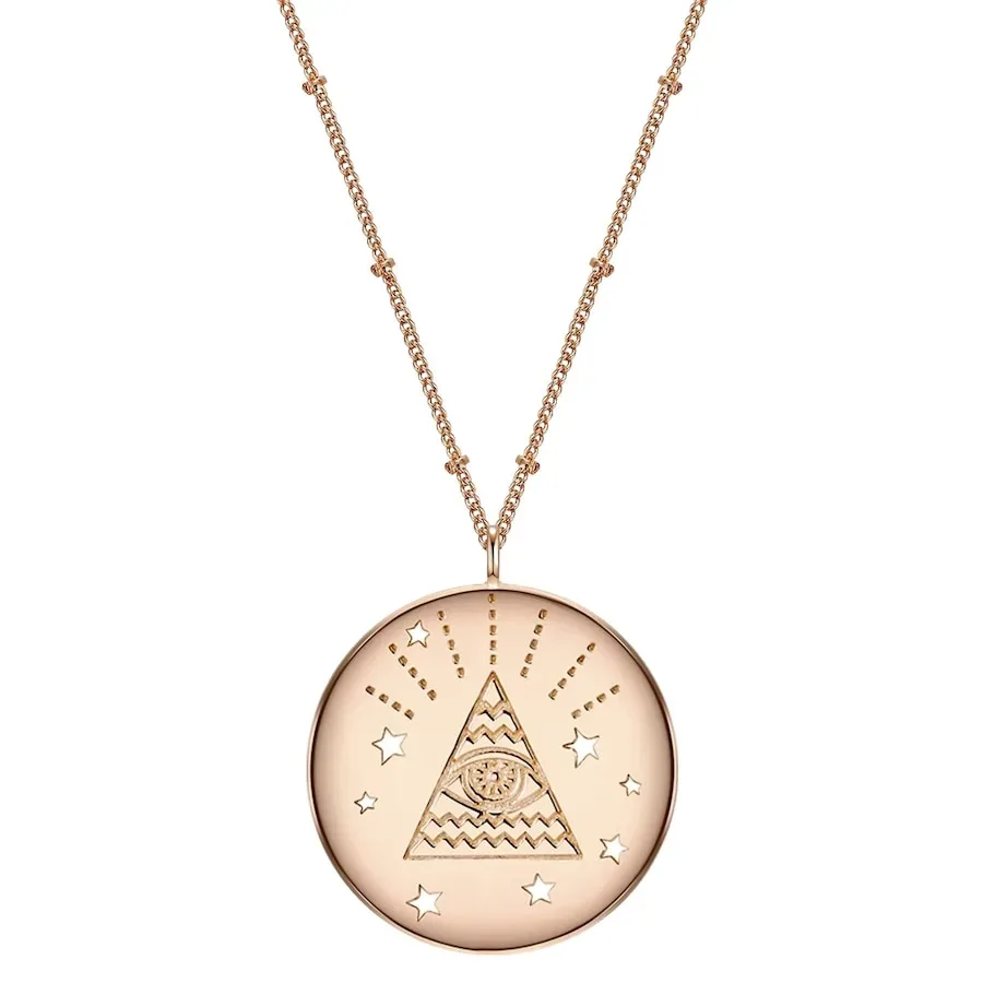 Glanzstücke München Halskette Allsehendes Auge Sterling Silber in Roségold Ketten 1 ct Damen