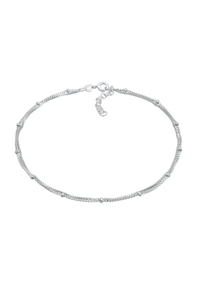 Elli - Fußschmuck Kugel Gliederkette Layer Look 925 Silber, 22cm