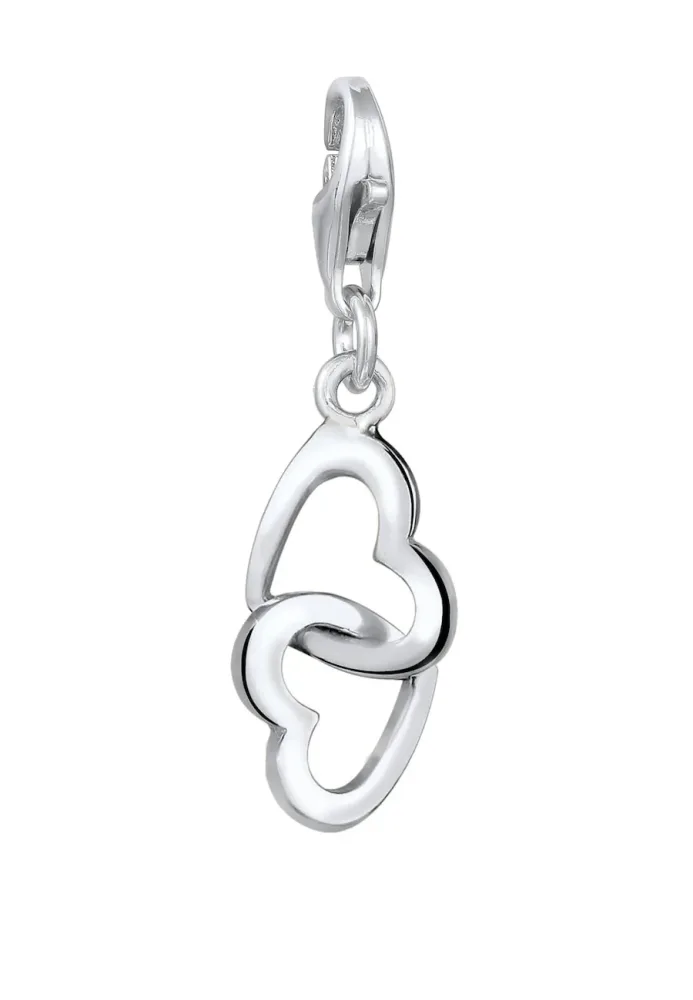 Elli Doppel-Herzen Verbundenheit 925 Sterling Silber Ketten 1 ct Damen