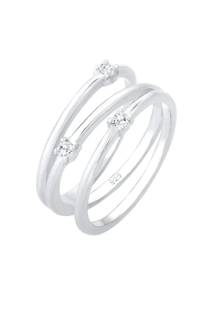 Elli Wickelring Filigran Zirkonia Trend 925 Silber Ringe 1 ct Damen