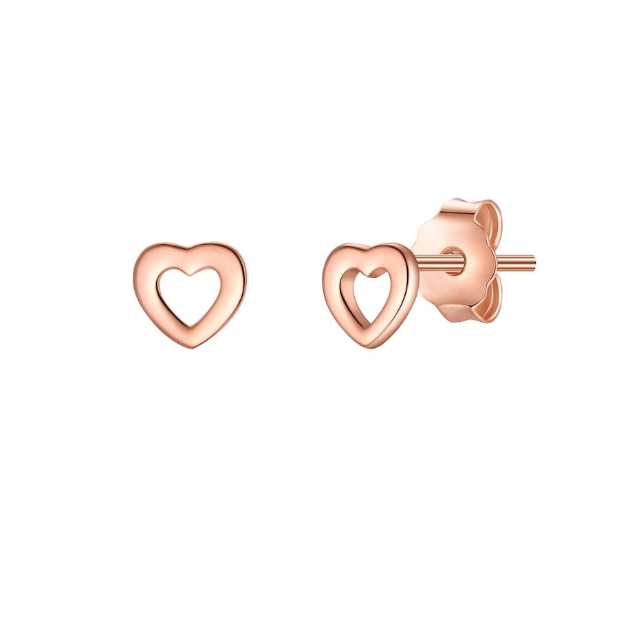 Glanzstücke München Ohrstecker Herz aus Sterling Silber in roségold Ohrringe 1 ct Damen