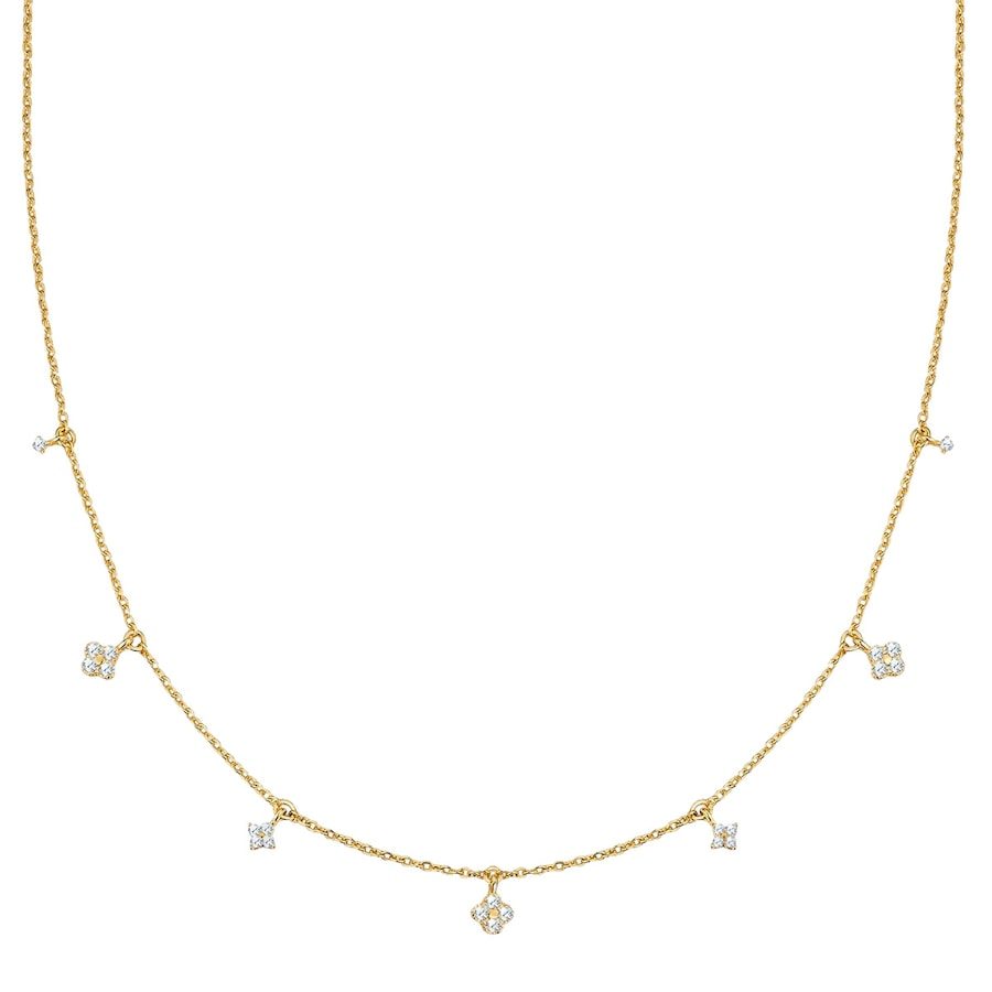 Glanzstücke München Halskette aus Sterling Silber in gelbgold mit Zirkonia Ketten 1 ct Damen