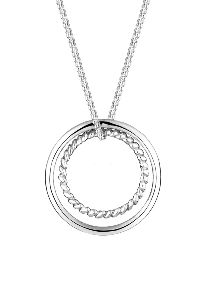Elli - Halskette Kreis Ring Geo Basic Trend 925 Sterling Silber, 80cm
