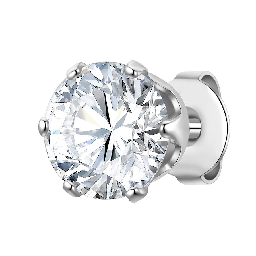 True Rebels Ohrstecker aus Edelstahl in Silber mit Zirkonia Ohrringe 1 ct Herren