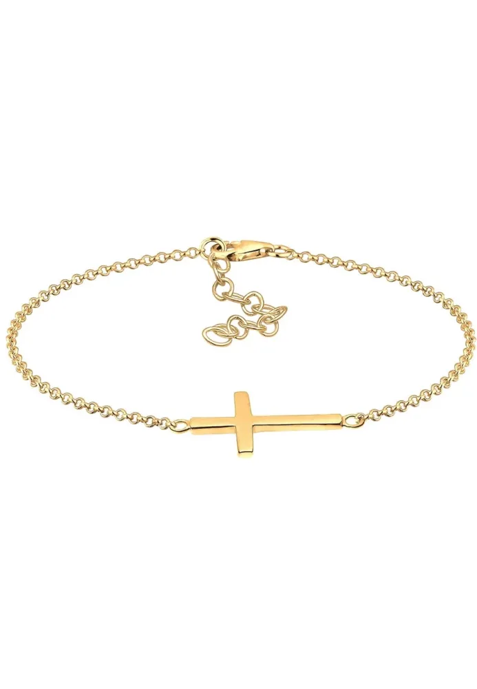 Elli Symbol Religion Kreuz Filigran Trend 925 Silber Armbänder & Armreife 1 ct Damen