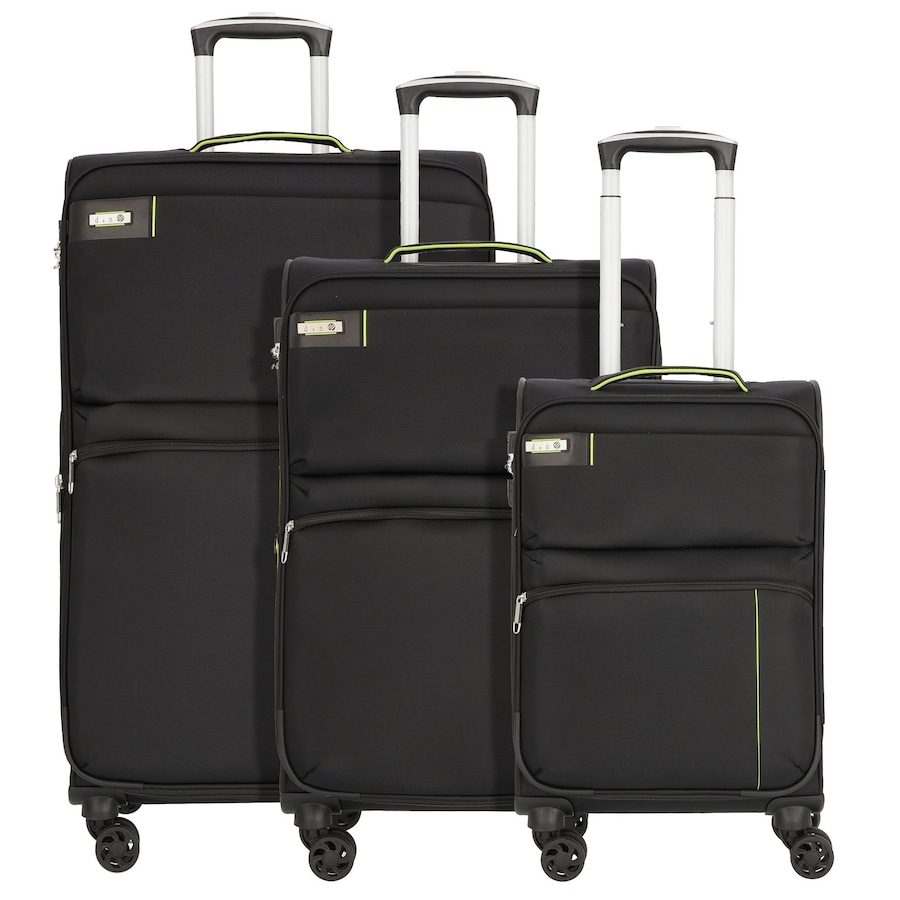d & n Travel Line 6704 4-Rollen Kofferset 3tlg. Reisetaschen 1 ct Schwarz Herren