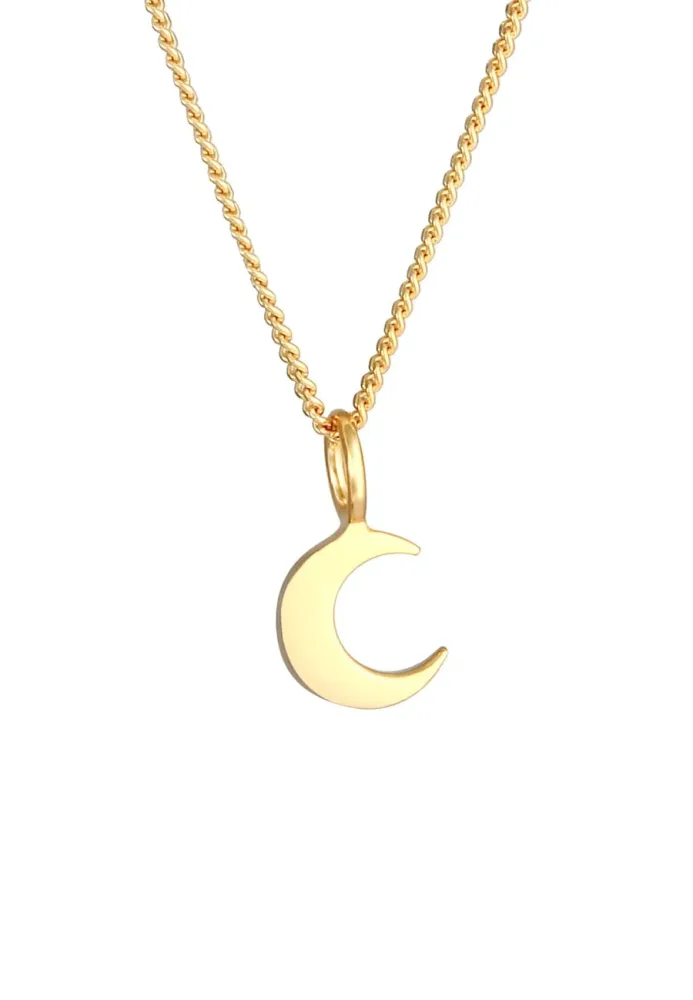 Elli Mond Halbmond Astro Basic Panzerkette 925 Silber Ketten 1 ct Damen
