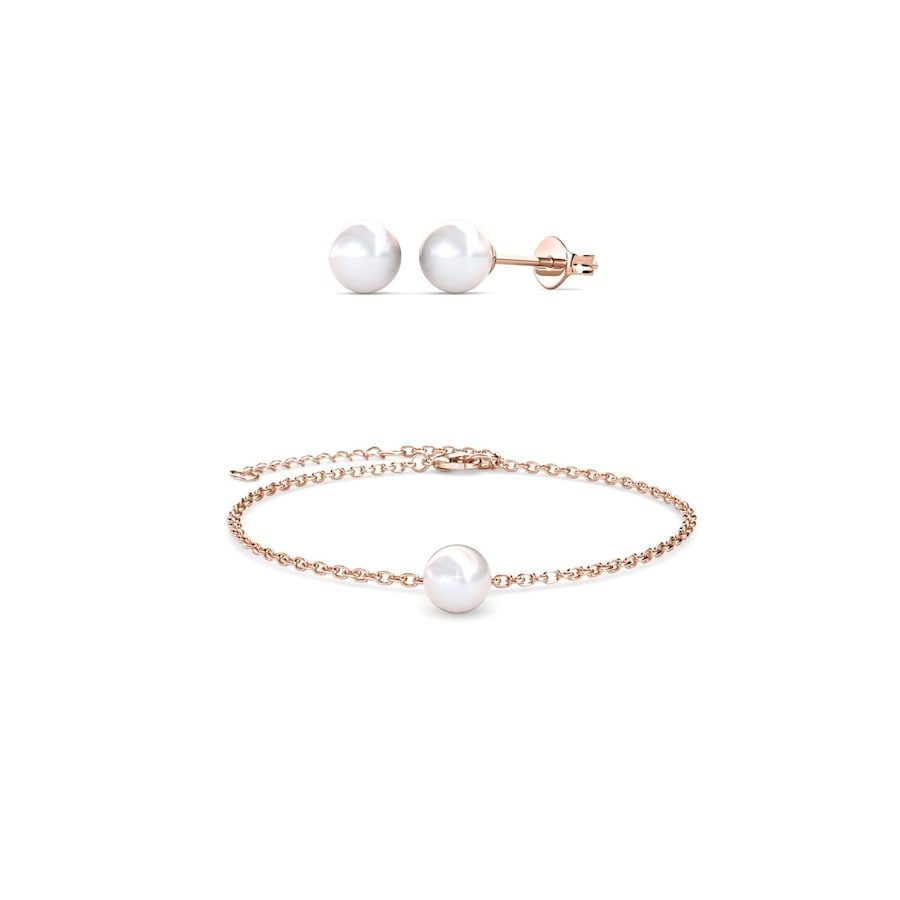MYC-Paris Vollmond-Kristallperlen-Set ? Armband, Ohrringe Schmuck-Set 1 ct Damen