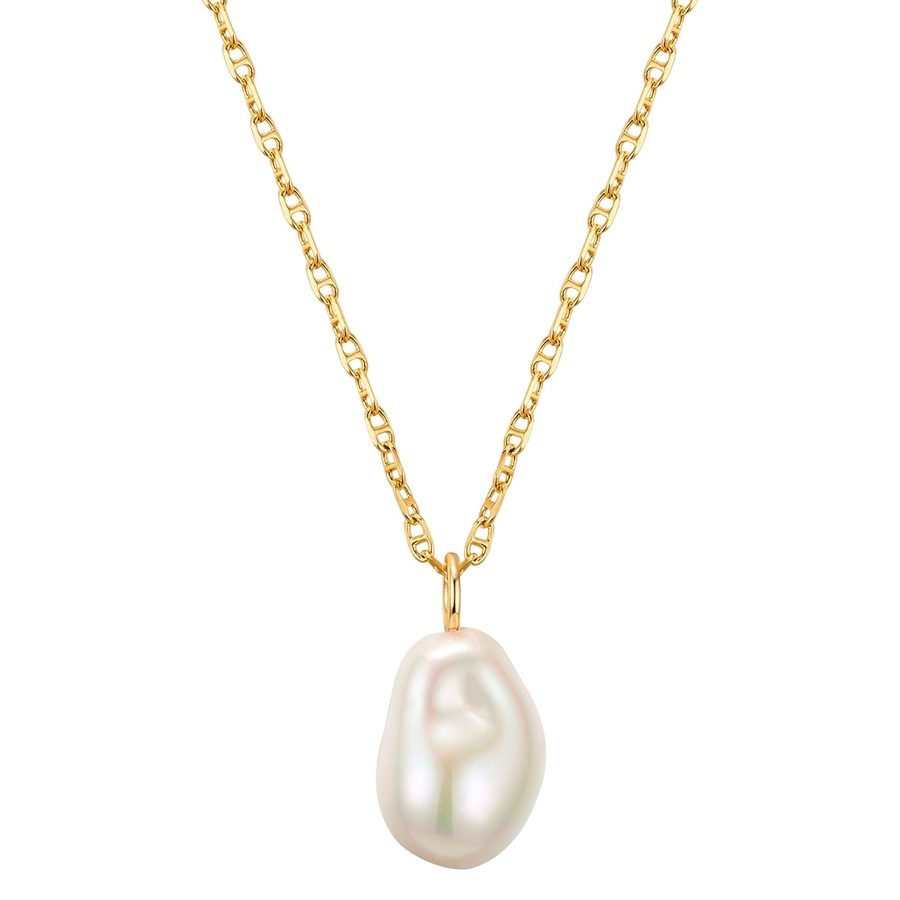Yokoamii Halskette Metall Muschelkernperle in Gelbgold Ketten 1 ct Damen