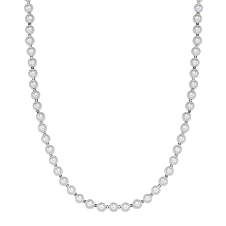 True Rebels Halskette aus Edelstahl in silber mit Muschelkernperle Ketten 1 ct Herren