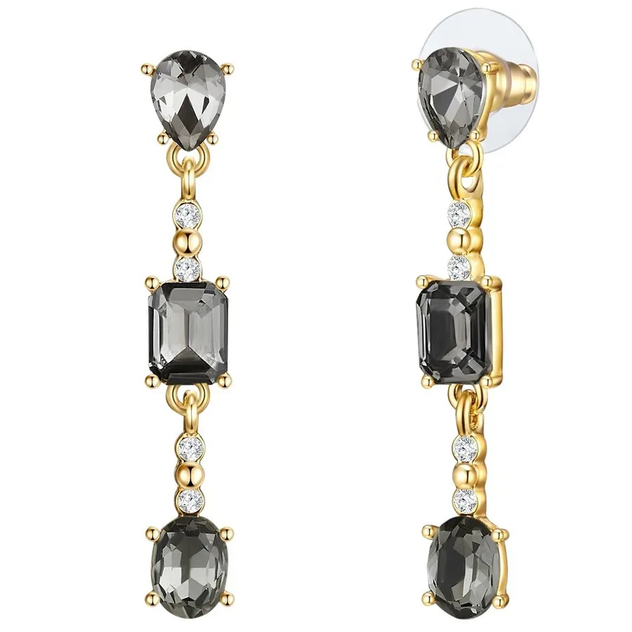 Lulu & Jane Ohrhänger Metall-Legierung Glas in Gelbgold Ohrringe 1 ct Damen