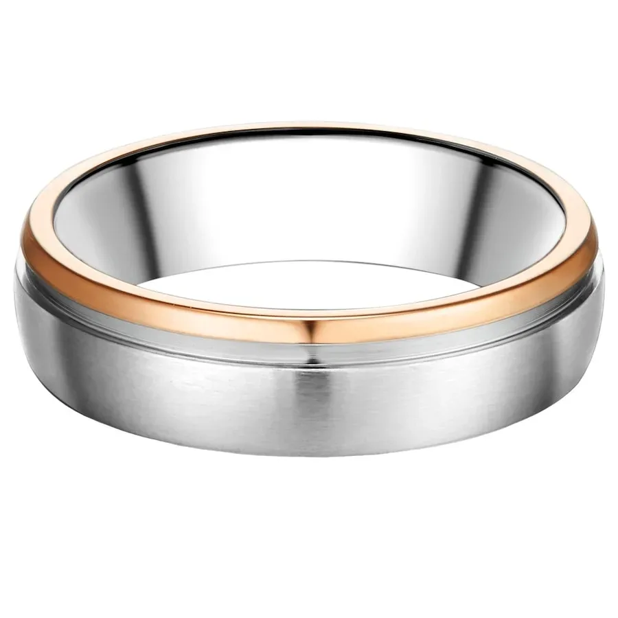Trilani Ring aus Edelstahl in Silber und Roségold Ringe 1 ct Herren