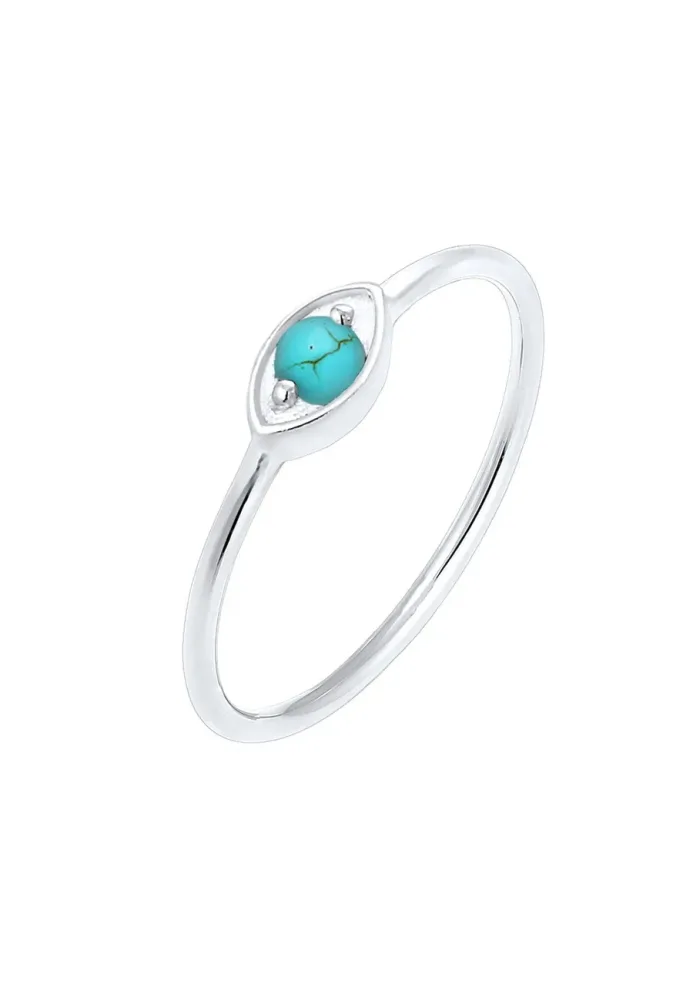 Elli - Ring Evil Eye Talisman Symbol Howlith Trend, 52mm, Silber