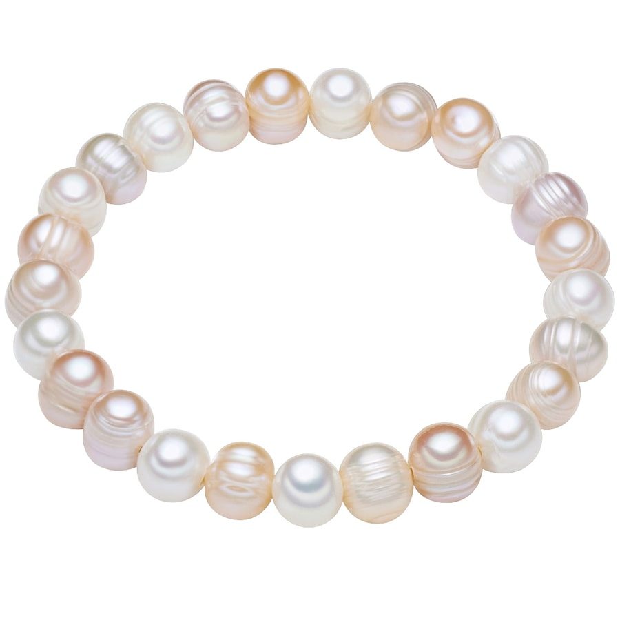 Lulu & Jane Perlen-Armband aus Süßwasser-Zuchtperlen in multicolor mit potato Perlen Armbänder & Armreife 1 ct Damen