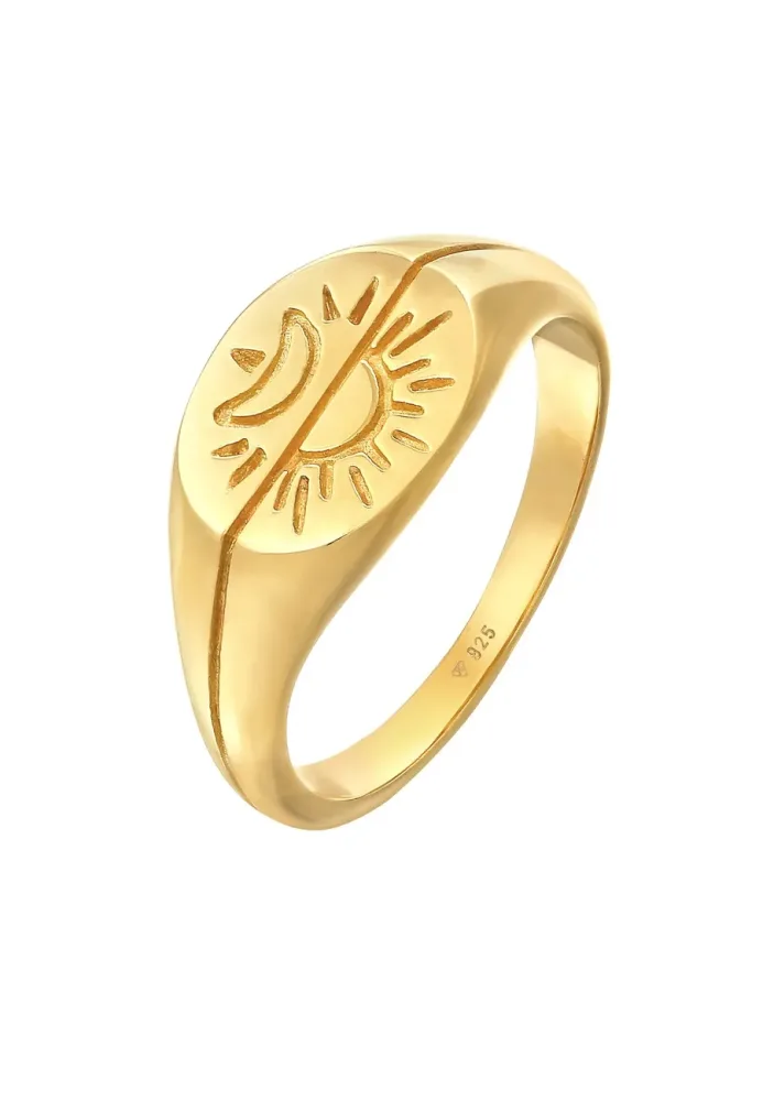 Elli - Ring Sonne Mond Astro, 54mm, Gold
