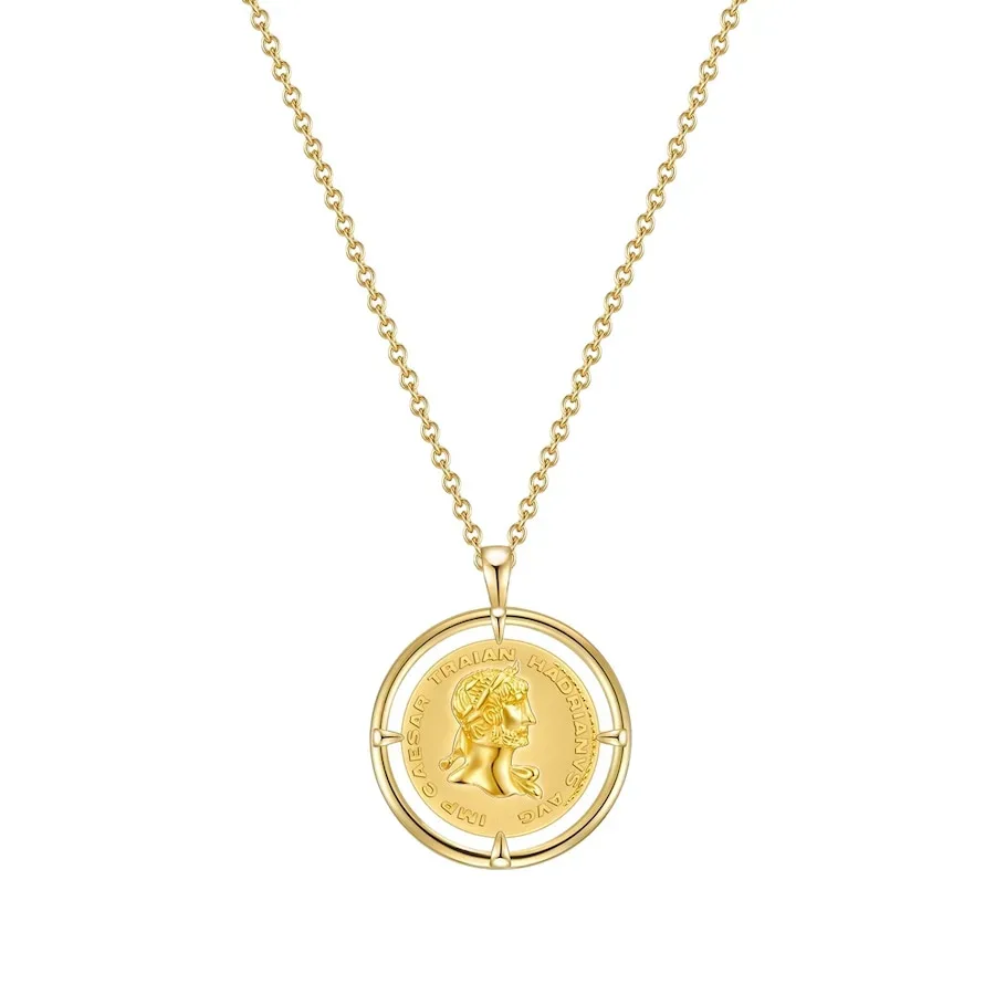 Lulu & Jane Halskette Münze aus Messing in Gelbgold Ketten 1 ct Damen
