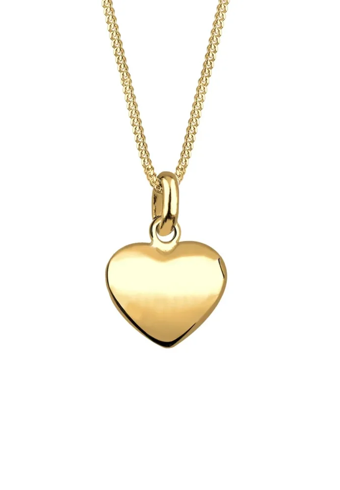 Elli - Halskette Herz Anhänger, 55 CM, Gold
