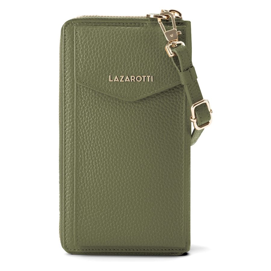 Lazarotti Bologna Leather Zip-Around Geldbörse Handytasche Leder 19 cm Portemonnaies 1 ct Grün Damen
