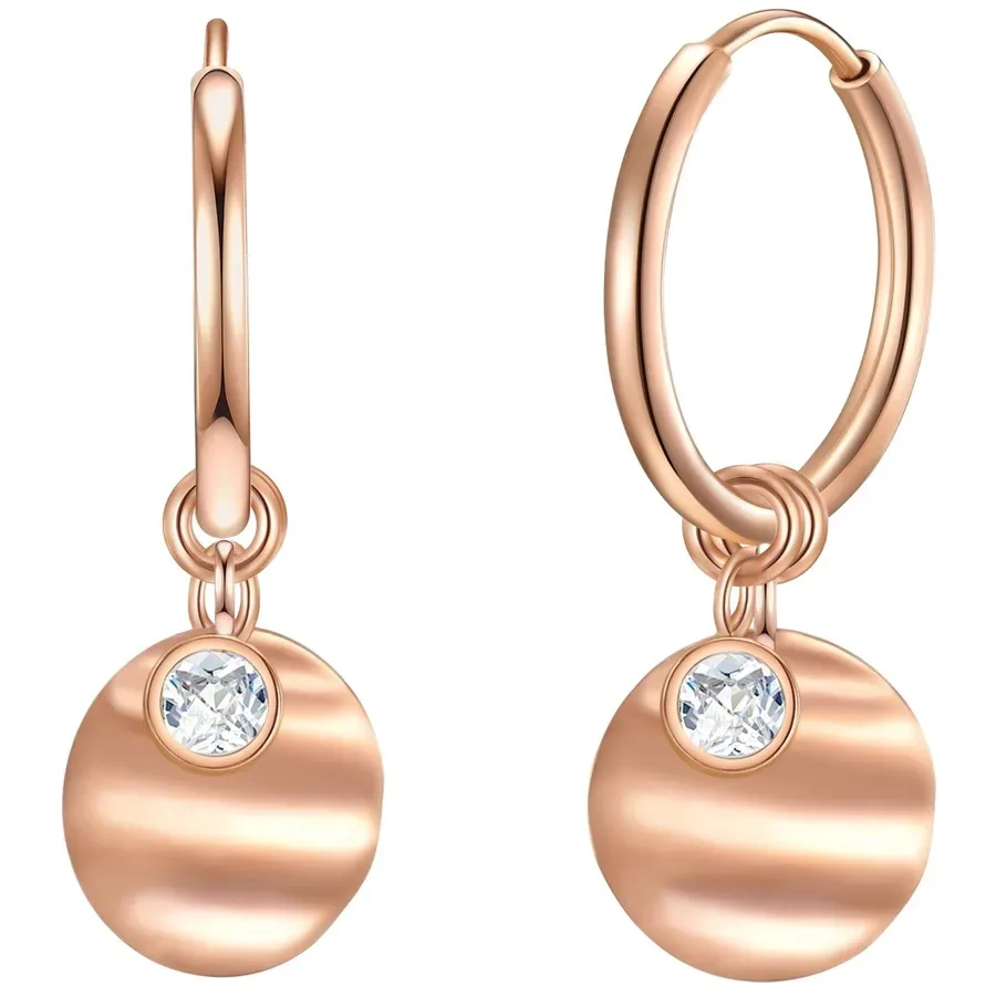 EASTSIDE Creolen Edelstahl Zirkonia in Roségold Ohrringe 1 ct Damen