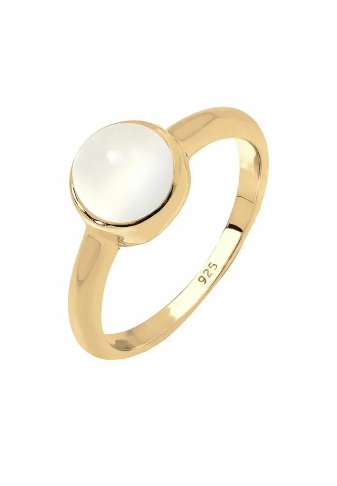 Elli Trend Bandring Mondstein Edelstein 925 Silber Ringe 1 ct Damen