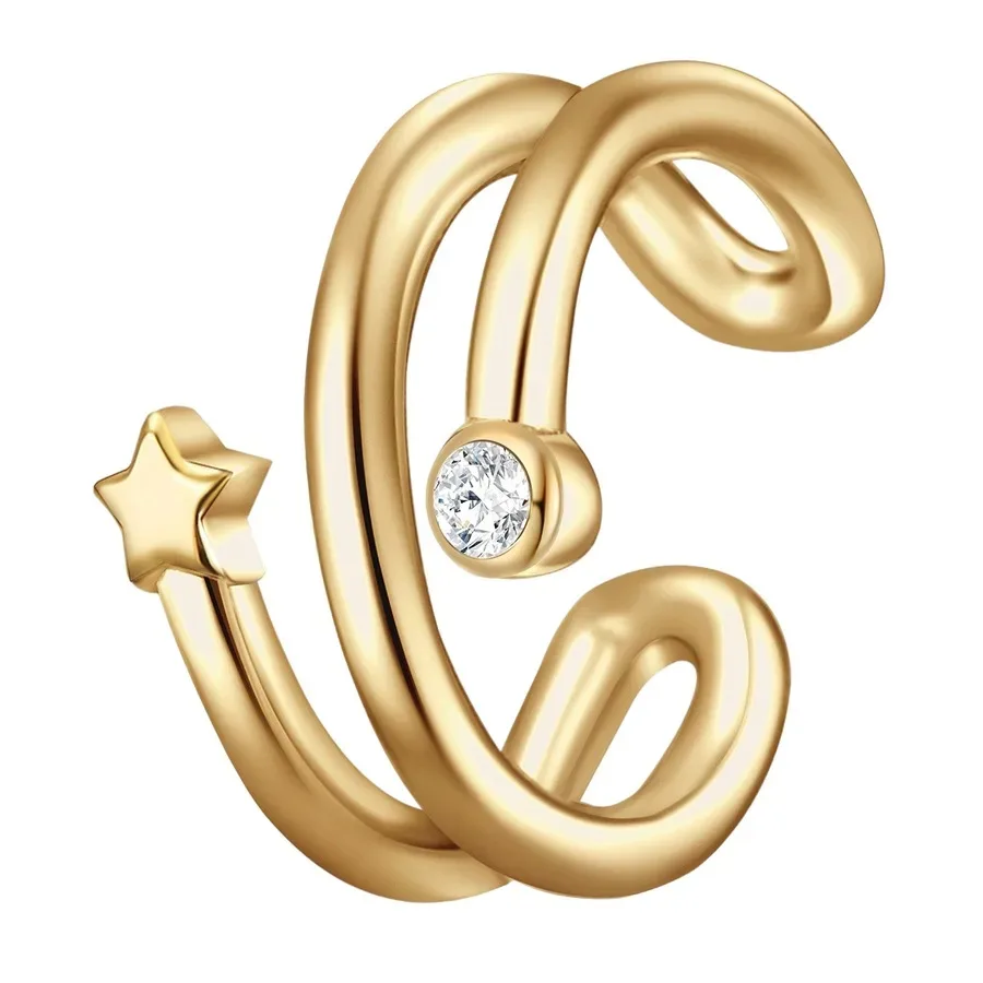 Glanzstücke München Ohrklemme Stern Sterling Silber Zirkonia in Gelbgold Ohrringe 1 ct Damen