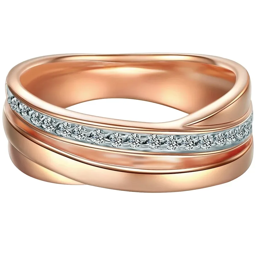 Trilani Ring aus Sterling Silber in roségold mit Zirkonia Ringe 1 ct Damen