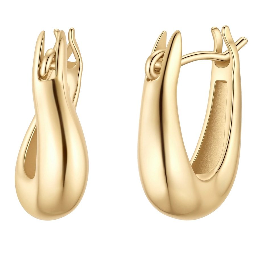 Glanzstücke München Creolen aus Sterling Silber in gelbgold Ohrringe 1 ct Damen