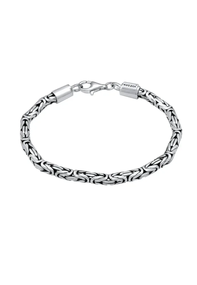 KUZZOI Basic Männer Königskette Oxidiert 925 Silber Herrenschmuck 1 ct Herren