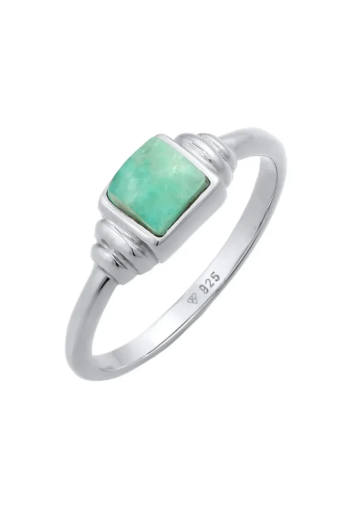 Elli - Ring Amazonit Edelstein Vintage, 56mm, Silber