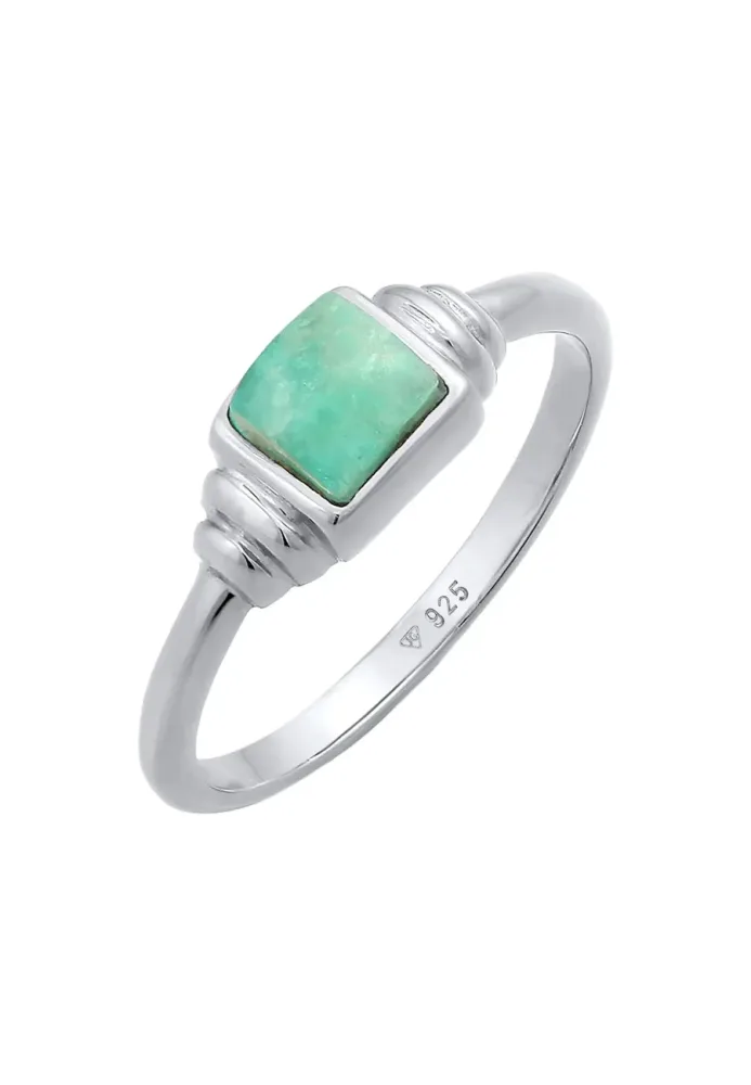 Elli - Ring Amazonit Edelstein Vintage, 54mm, Silber