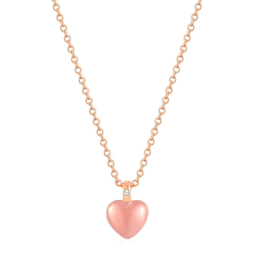 Glanzstücke München Halskette Herz aus Sterling Silber in Roségold mit Lab Grown Diamond Ketten 1 ct Damen