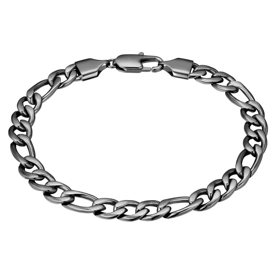 True Rebels Armband aus Edelstahl in Gunmetal Armbänder & Armreife 1 ct Herren
