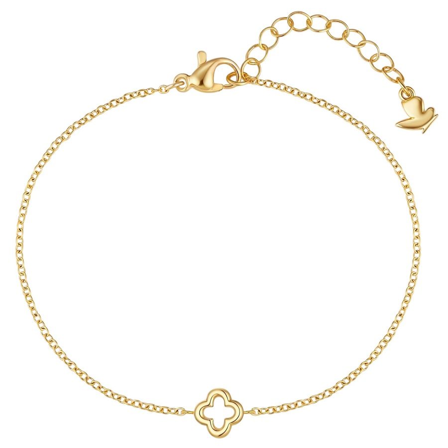Glanzstücke München Armband Kleeblatt aus Edelstahl in gelbgold Armbänder & Armreife 1 ct Damen