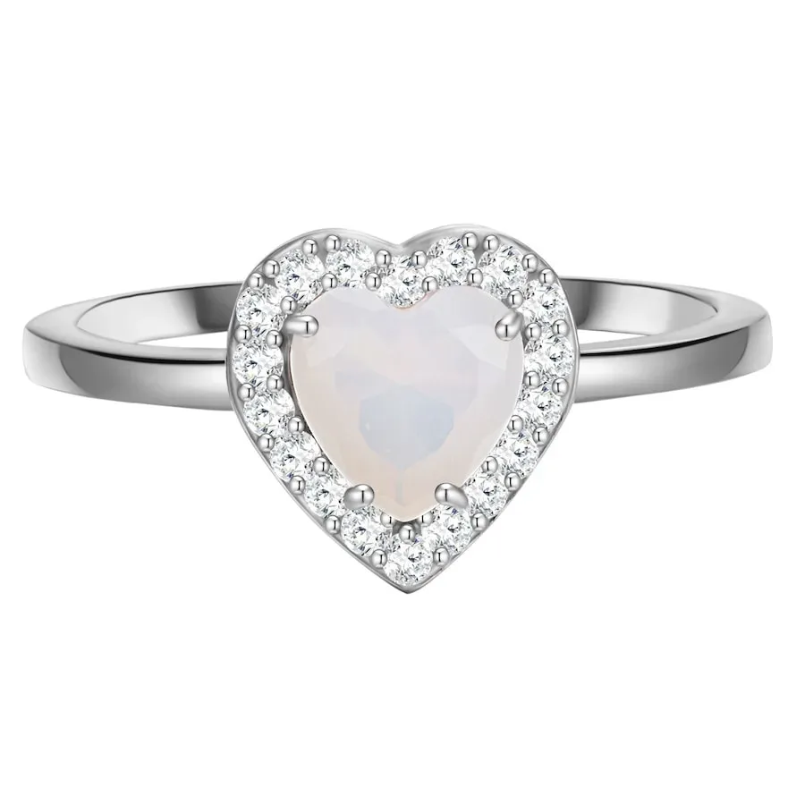 Glanzstücke München Ring Herz Sterling Silber Mondstein (synth.) in Silber Ringe 1 ct Damen