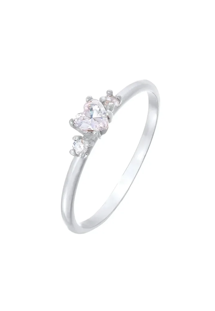 Elli Herz Zirkonia Liebe Verlobung 925 Silber Ringe 1 ct Damen