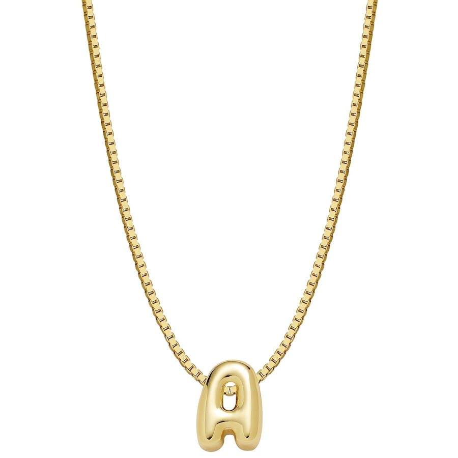 Glanzstücke München Halskette Buchstabe A aus Sterling Silber in gelbgold Ketten 1 ct Damen