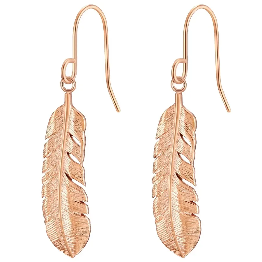 EASTSIDE Ohrhänger Feder Edelstahl in Roségold Ohrringe 1 ct Damen