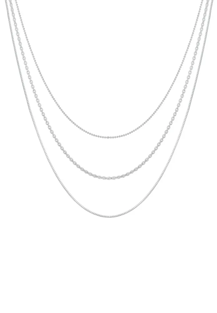 Elli - Halskette Basic Layer Lagen Look Trend Blogger, 45cm, Silber