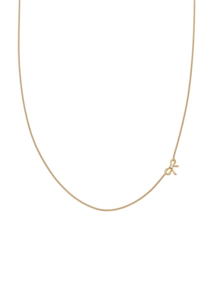 Elli - Halskette Choker Mit Band Zirkonia 925 Sterling Silber, 36cm, Gold