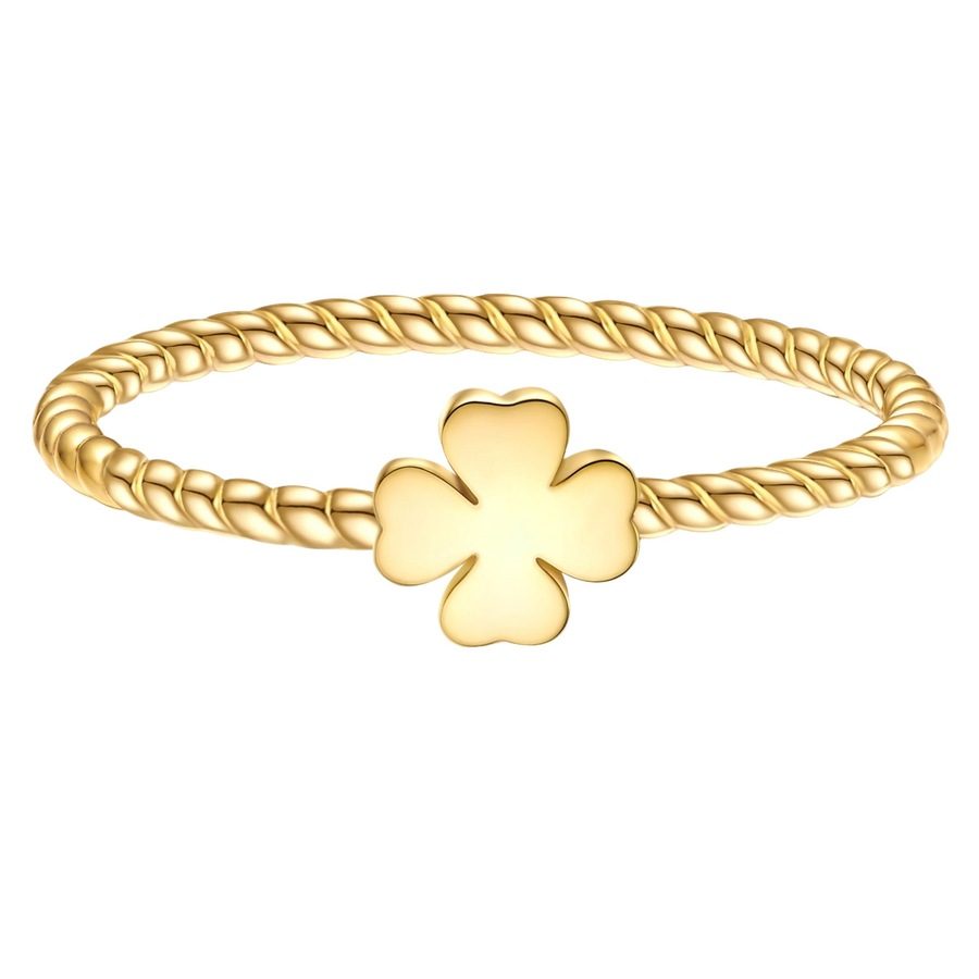 Glanzstücke München Ring Kleeblatt aus Sterling Silber in Gelbgold Ringe 1 ct Damen
